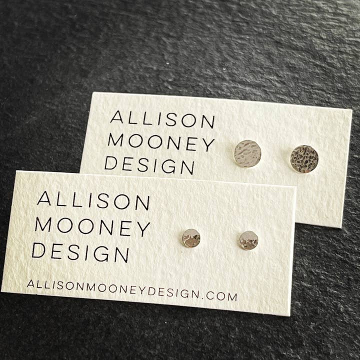 Hammered Post Earrings for wholesale by Allison Mooney Design