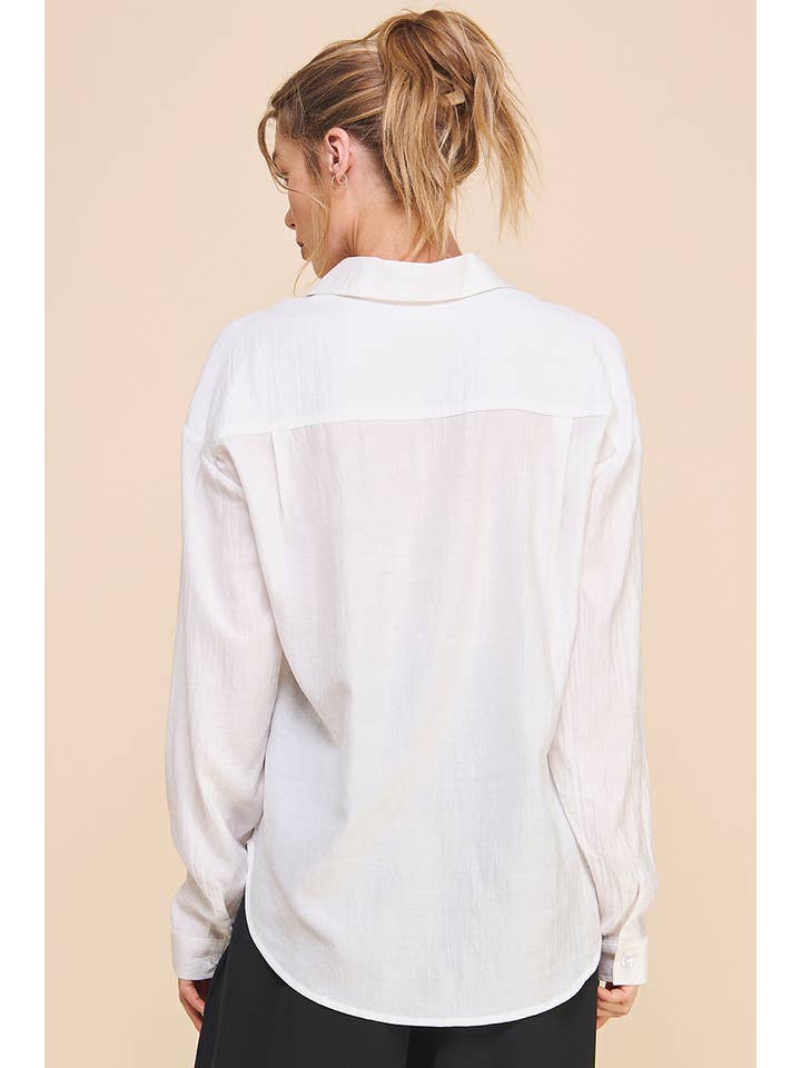 Allie Rose - Wholesale Button Down Shirt - Women's - Easy Textured Button Front Shirt10