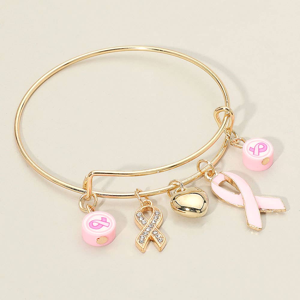 Sensibling Corp. - Vente Bracelets à breloques/pendentifs - 12PCS - Bracelets à breloques cœur ruban rose0