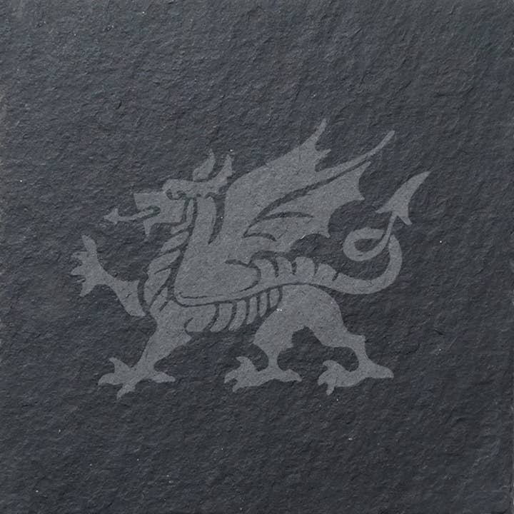 The House nameplate company – wholesale Coasters – Welsh Dragon Slate Coaster