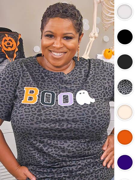 T-shirt graphique Soft Chenille Boo pour la vente par Sugar Stitch