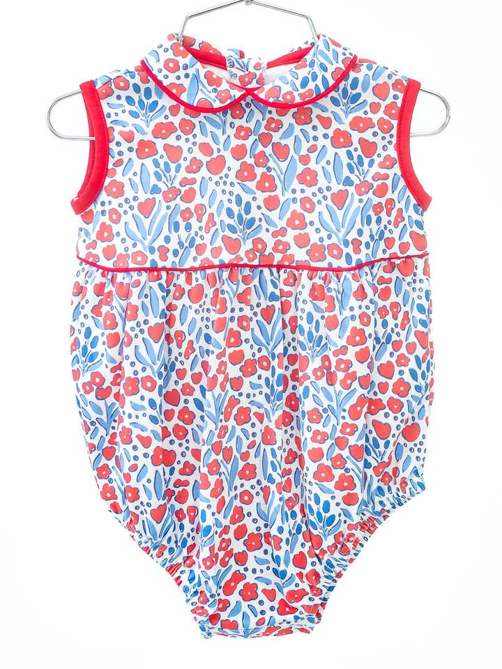 Patriotic Floral Pima Emma Bubble for wholesale by Ruth and Ralph