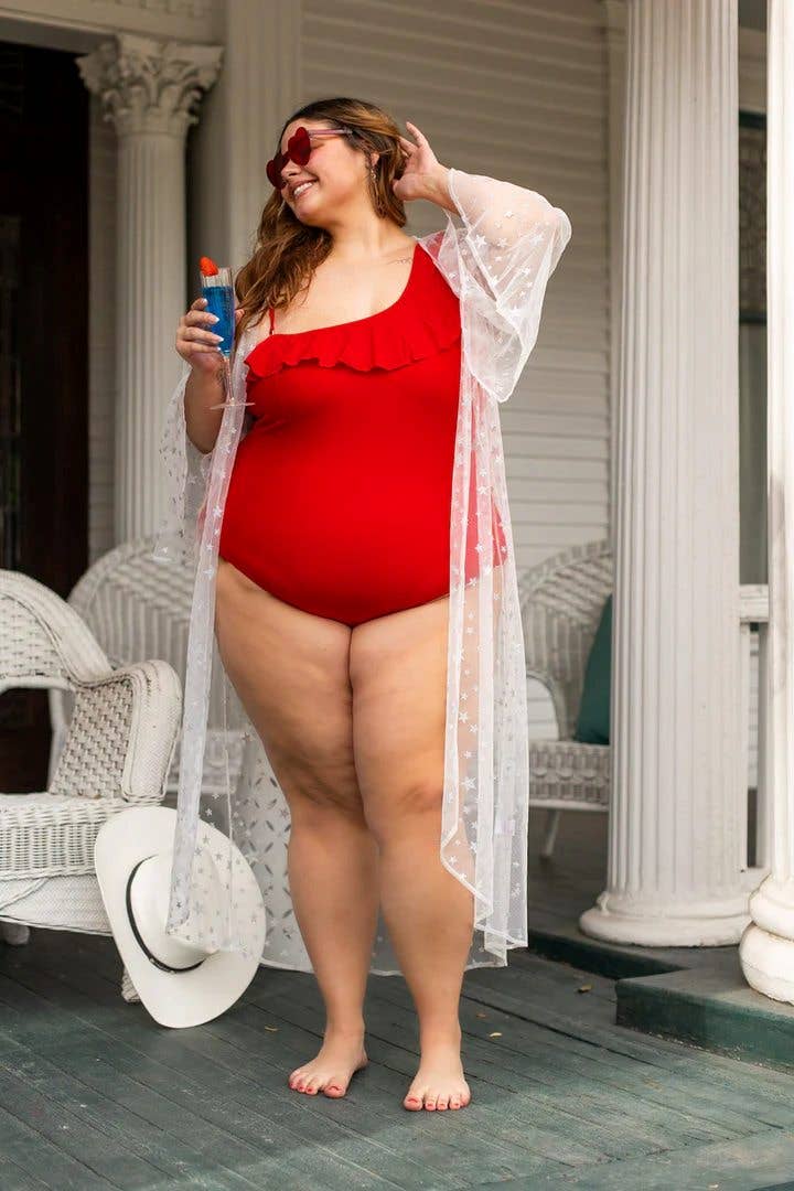 White Starry Night Tulle Coverup for wholesale on Faire3