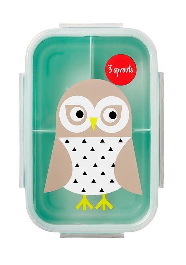 3 Sprouts - Wholesale Lunch Bag/Box - Kids - Kids Plastic Bento Box - Owl1