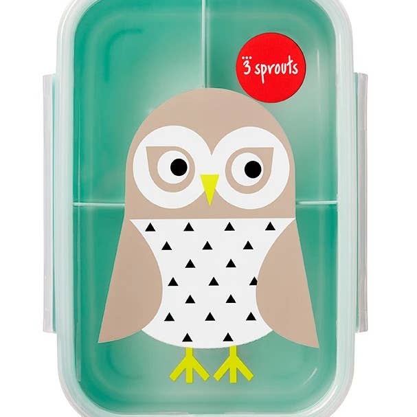 3 Sprouts - Wholesale Lunch Bag/Box - Kids - Kids Plastic Bento Box - Owl1