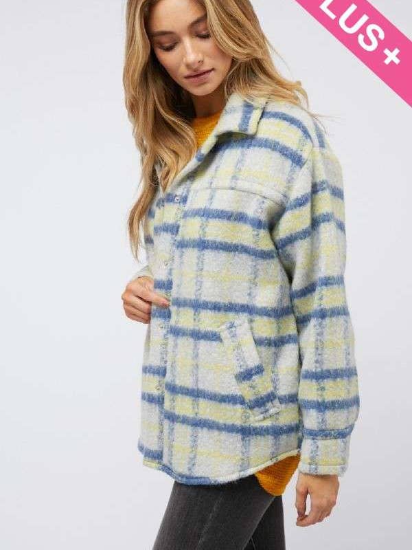 Davi & Dani - Wholesale Jacket - Women's - PLUS PLAID BUTTON DOWN JACKET1