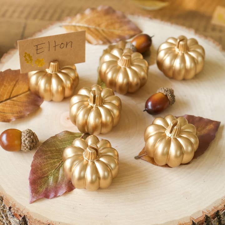 Harvest Gold Pumpkin Place Card Holder (Set of 6) for wholesale by Kate Aspen