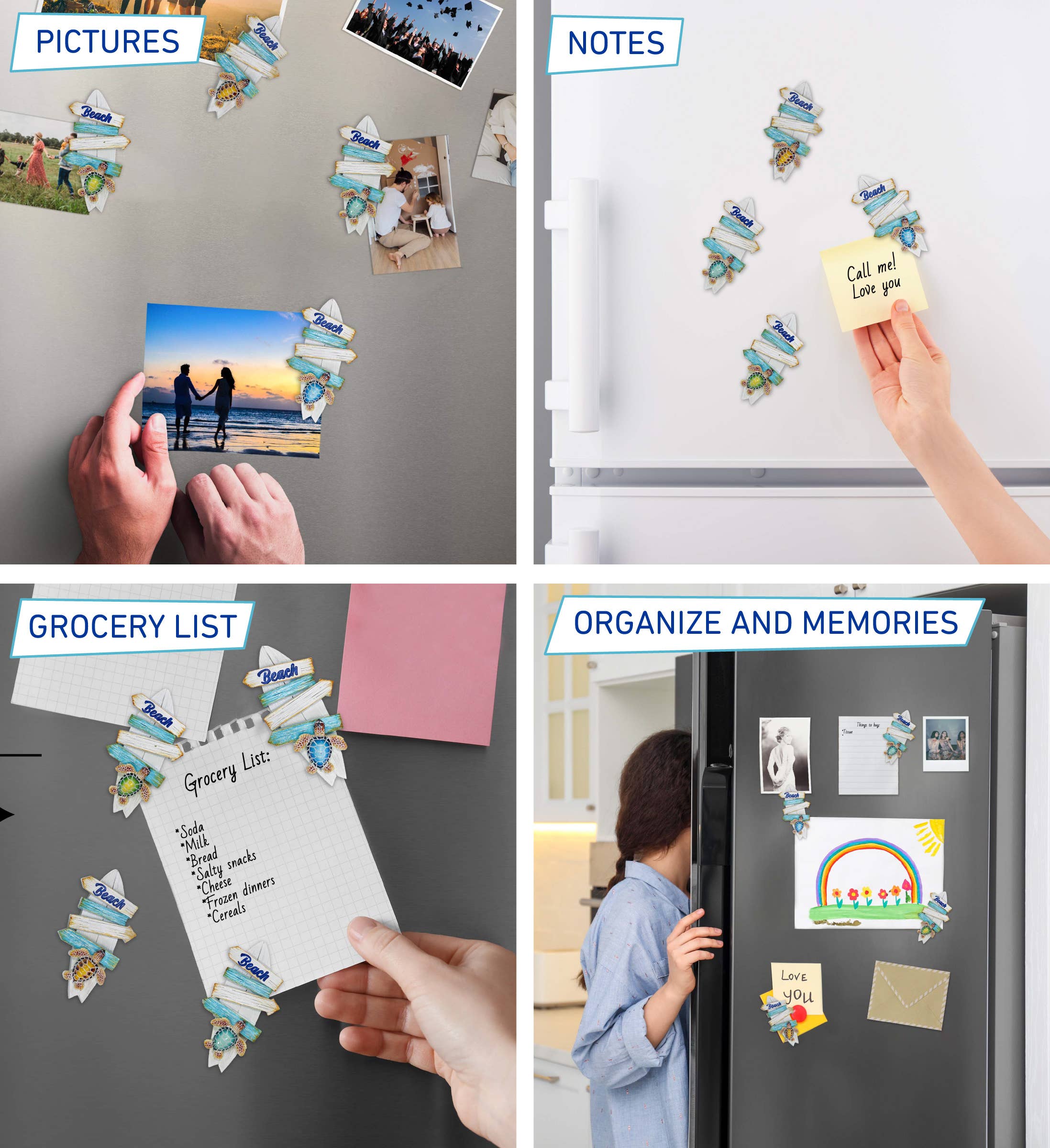 Cota Global - Wholesale Magnet - Resin Magnet - Surfboard Beach Sign - Sea Turtle3