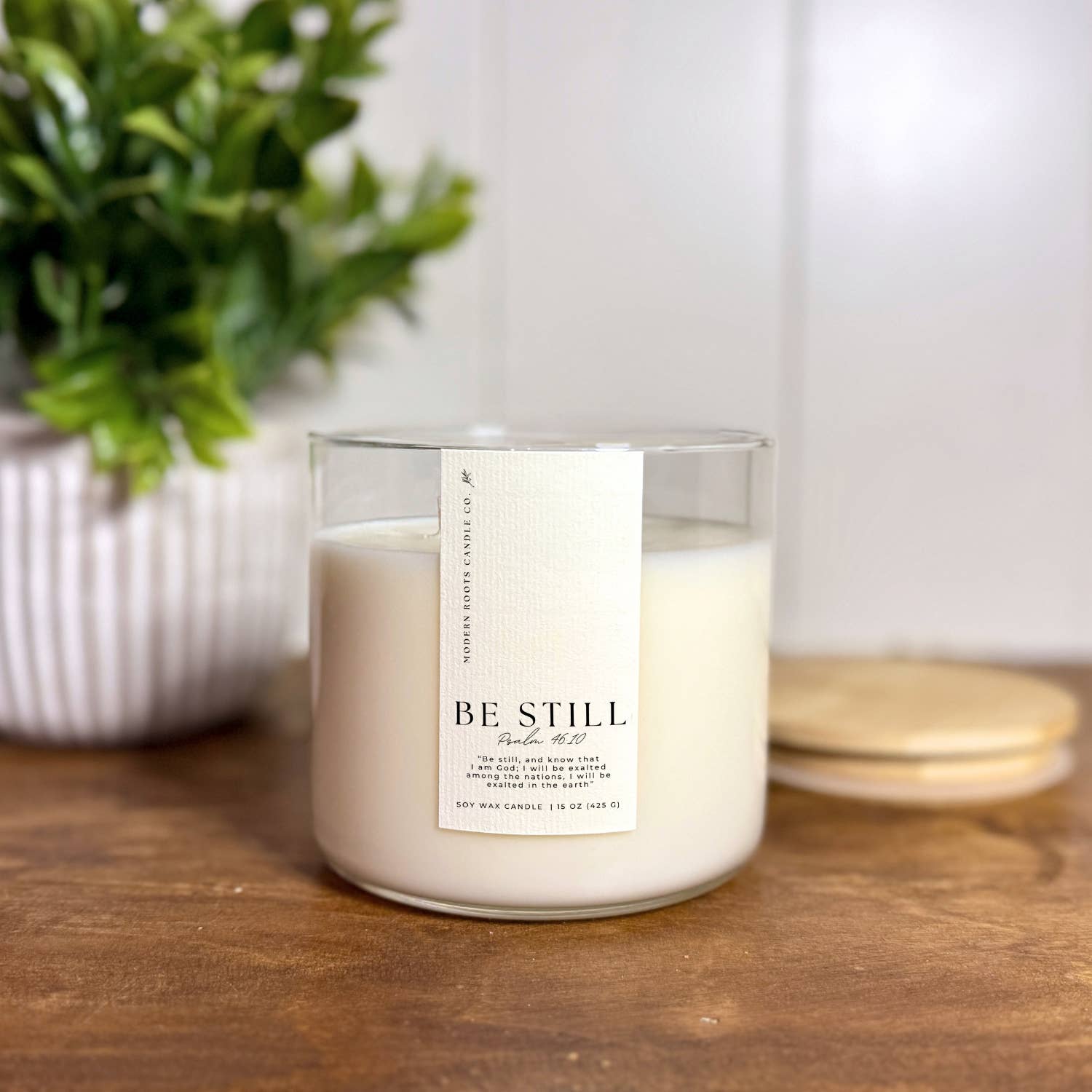 Modern Roots Candle Co. - Wholesale Jar/Filled Candle - Be Still | Lavender & Sage | 15 oz. Clear Jar Soy Candle