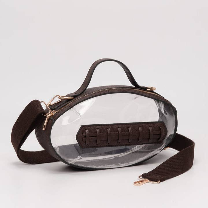 MiMi Wholesale - Wholesale Crossbody Bag - Women's - TG10695 Clear Gameday Football Stitch Detail Crossbody Bag17