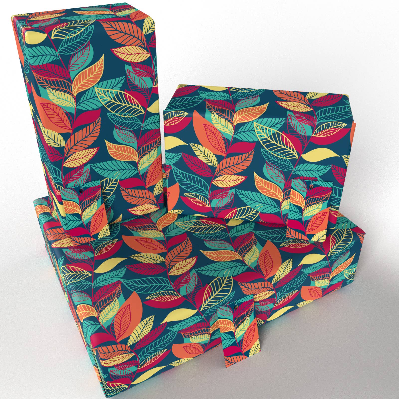 Re-wrapped - Wholesale Flat Wrap - Autumn Leaves Wrapping Paper • ECO Friendly • UK Made2