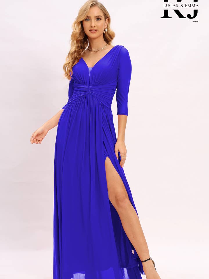 Lucas & Emma - Sarl RJ & co - Wholesale Gown - Women's - Plus Size Ankara Evening Dress 22309-18