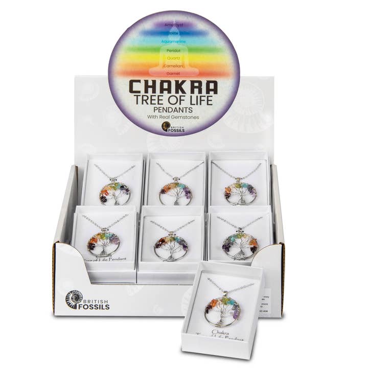 Paquete de colgantes Chakra Tree of Life para venta al por mayor de British Fossils