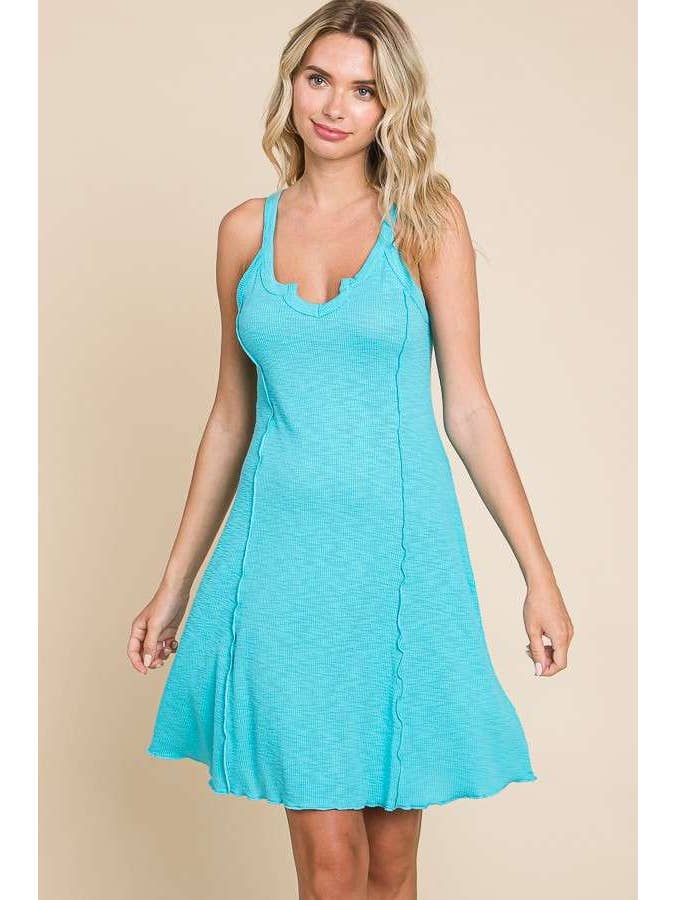Culture Code - Wholesale Dress - Women's - CRD1697 - TINY NOTCH NECK MERROW MINI DRESS