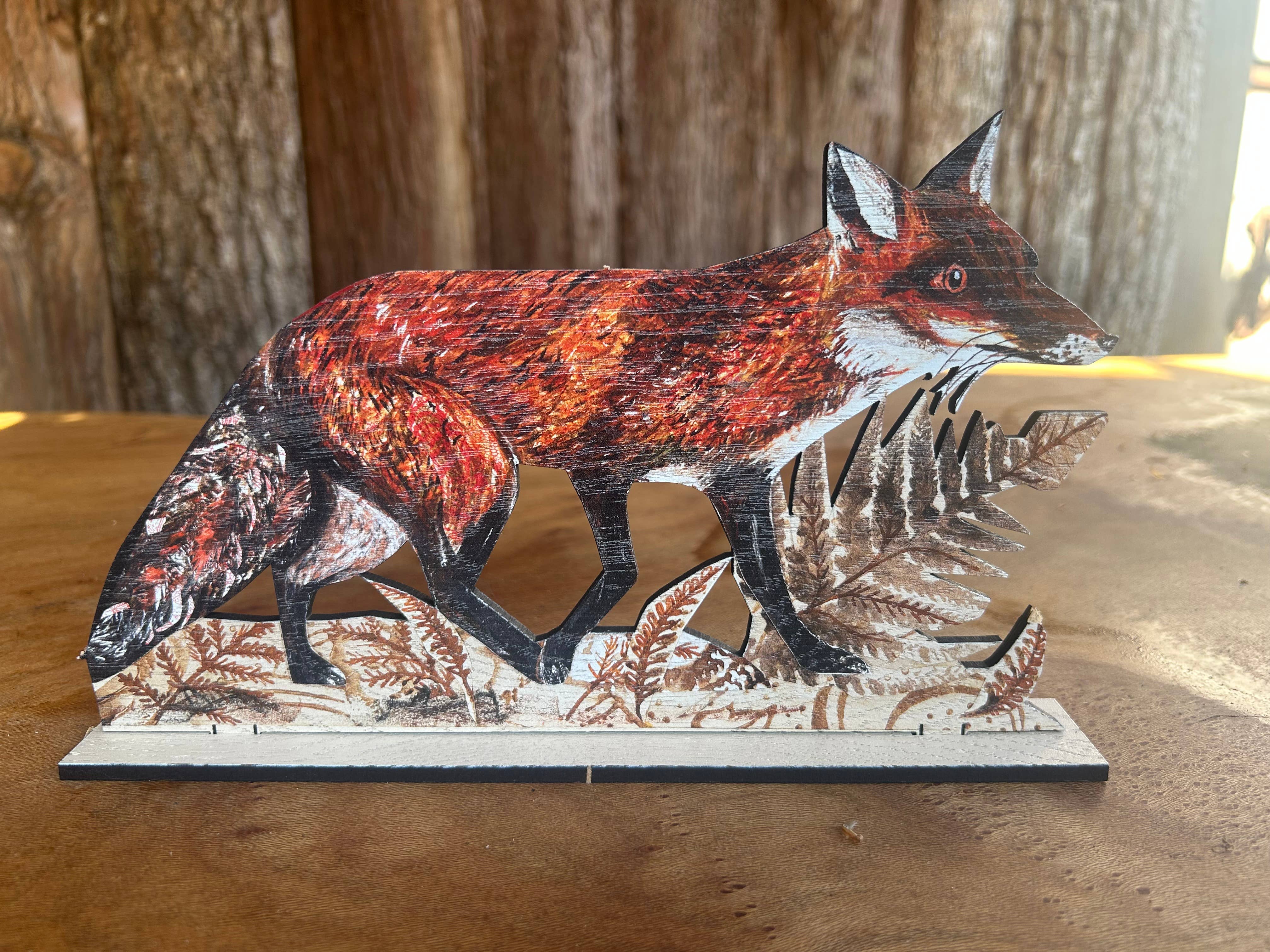 Clare O’Neill Artworks – wholesale Ornament – Mr Foxy Wooden ornament 3
