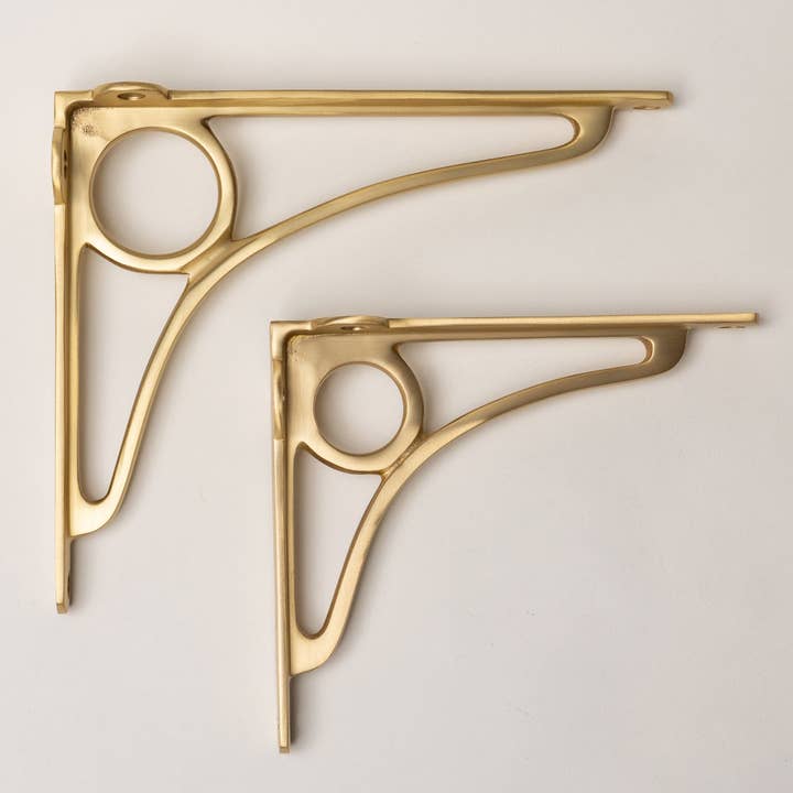 Brass bee - Wholesale Wall Mounted Shelf - Solid Brass Caraxes Shelf Brackets - Satin Brass1