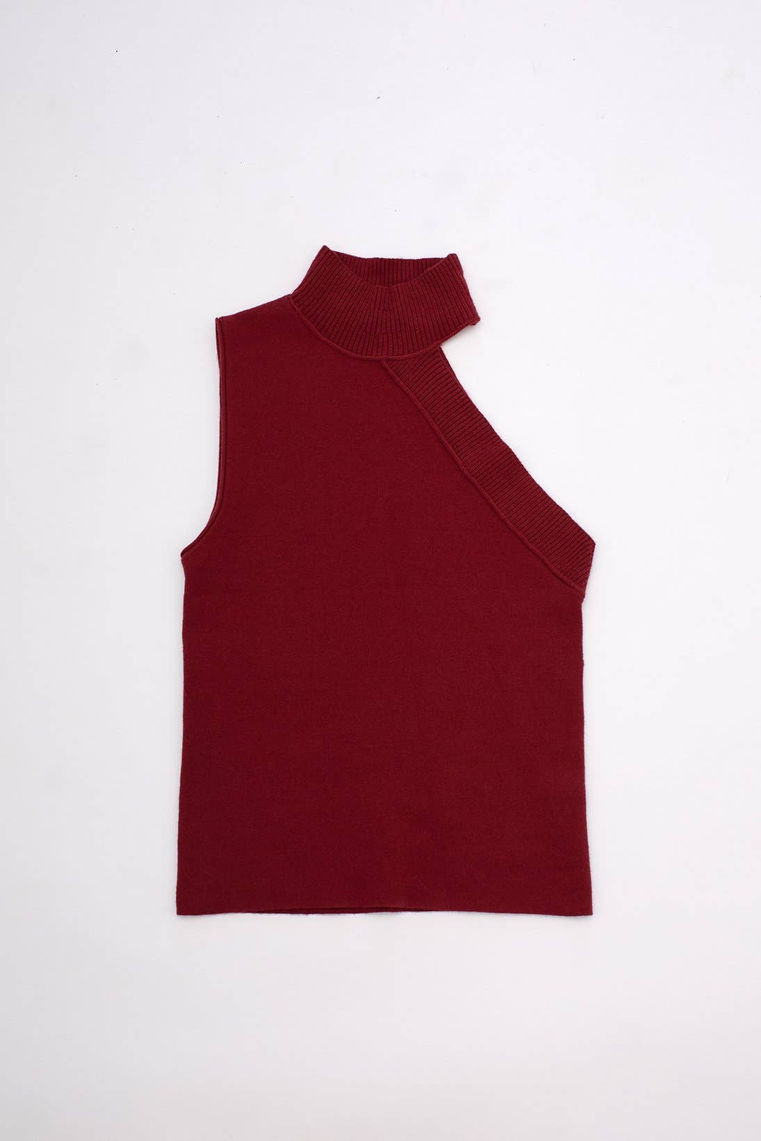 FANG - Wholesale Knit Top - Women's - Asymmetrical Turtleneck Knit Tank5