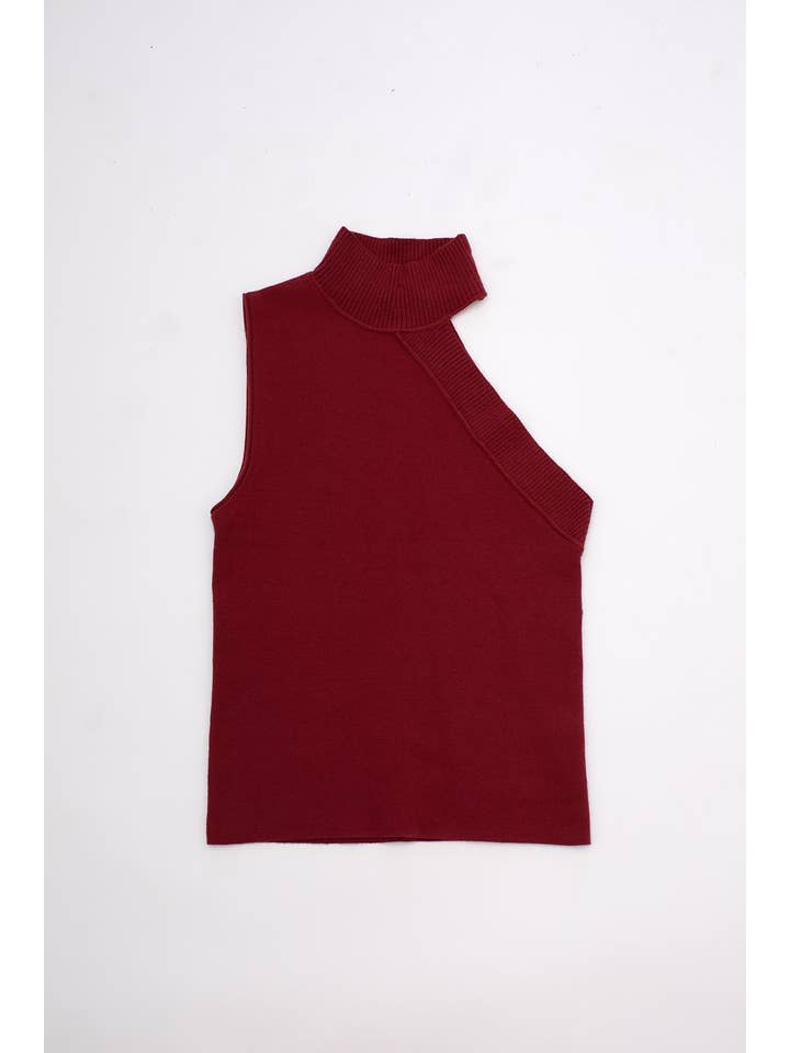 FANG - Wholesale Knit Top - Women's - Asymmetrical Turtleneck Knit Tank5