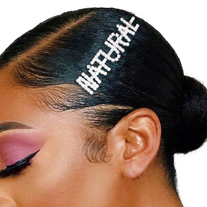 Clear Silver NATURAL Sparkle Hair Pin|3.5 inches for wholesale on Faire