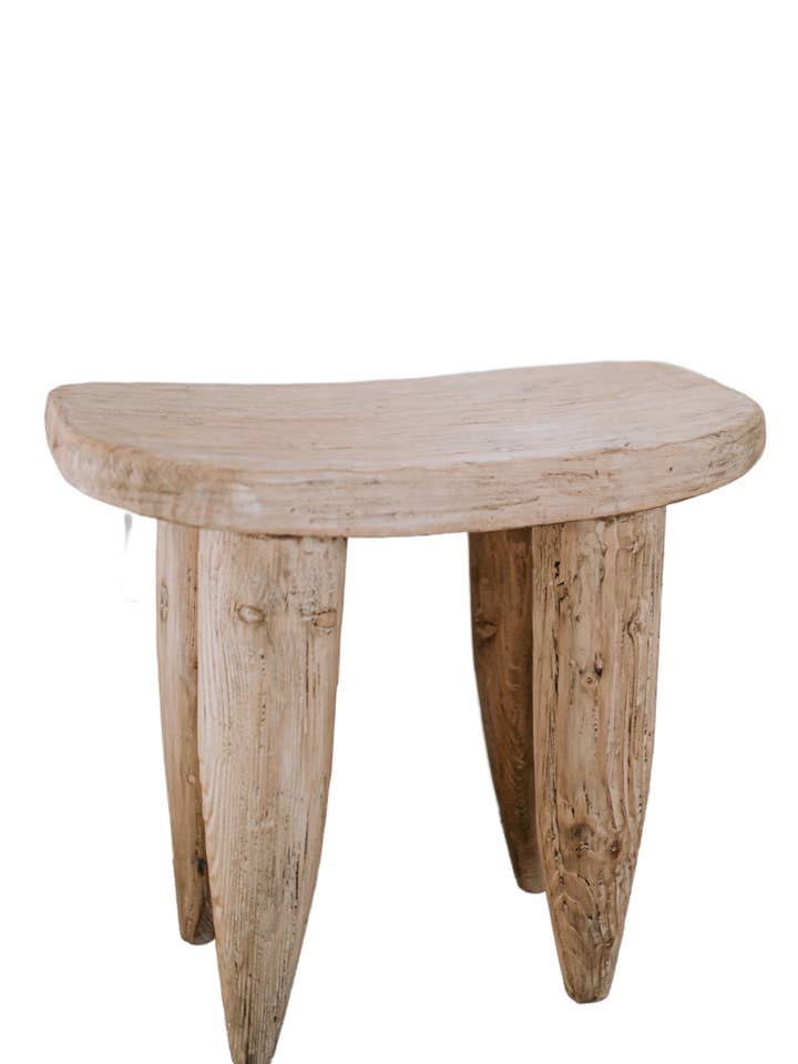 Senufo Stool Bench Natural Elm Large for wholesale by Luxe B Co