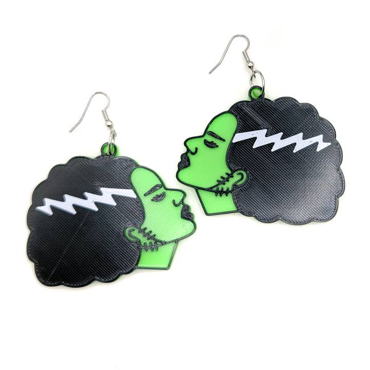 Printy Vibes - Vendita all'ingrosso Orecchini pendenti - Orecchini Monster Bride Spooky Horror stampati in 3D0