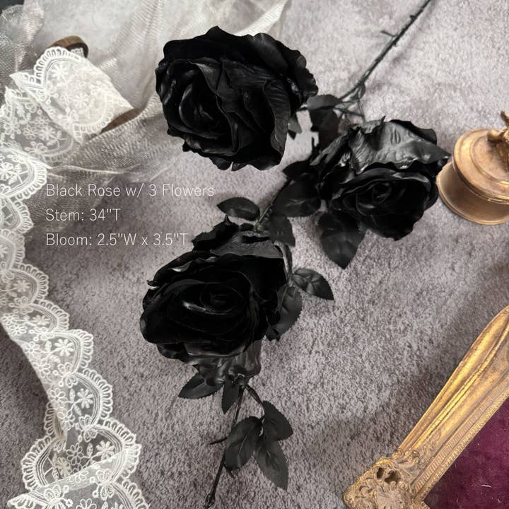 Sweet Home Deco - Wholesale Artificial Flowers - Gothic Faux Silk Flowers in Black/Red, Floral Design Flowers5