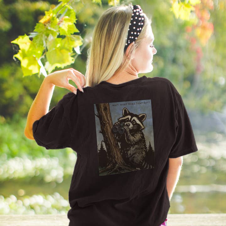 You're Cute Raccoon and Birds Shirt and Crop Top for wholesale by Cluster Funk Studio
