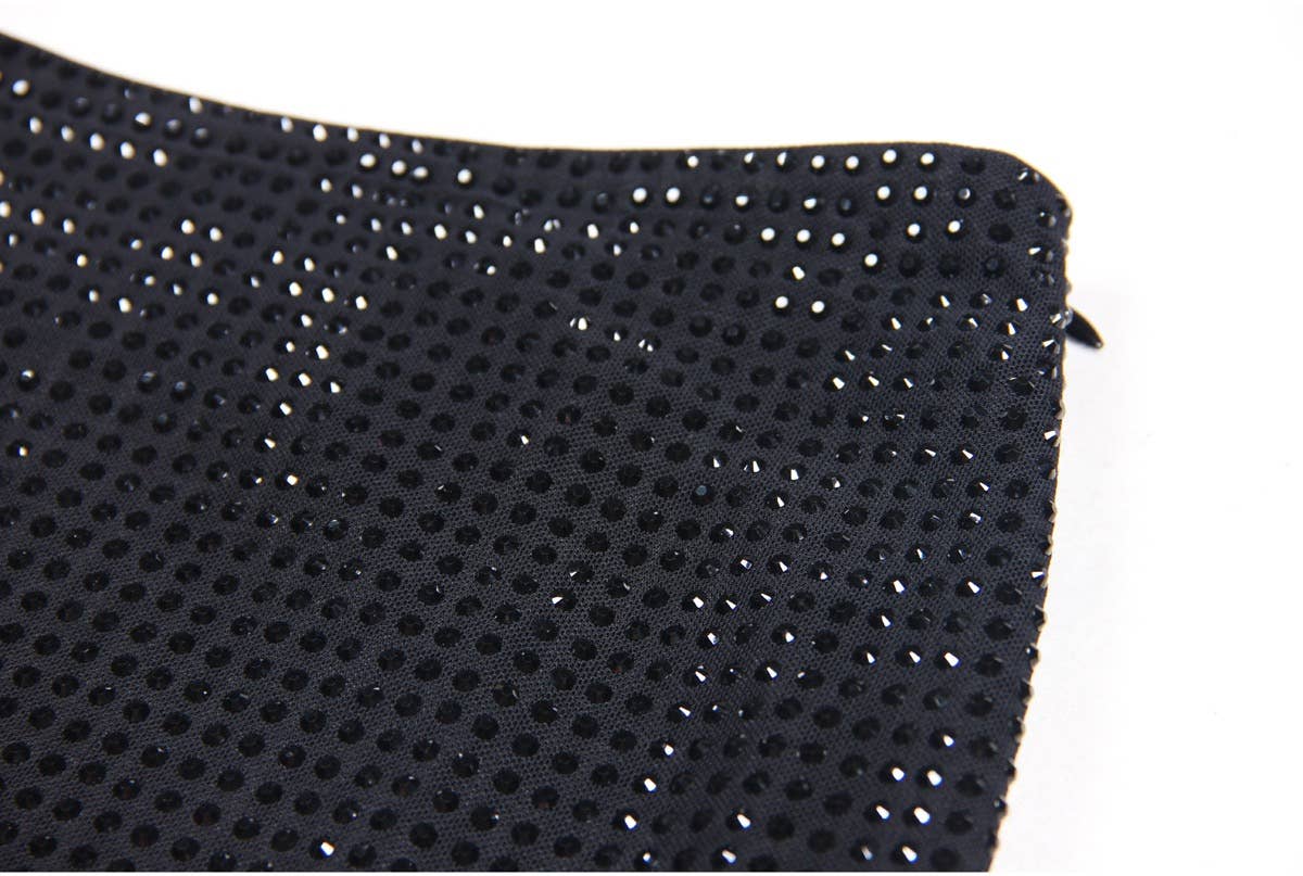 Noir Ensemble chemisier et jupe en maille diamant SET70Y pour tenue décontractée en vente sur Faire17