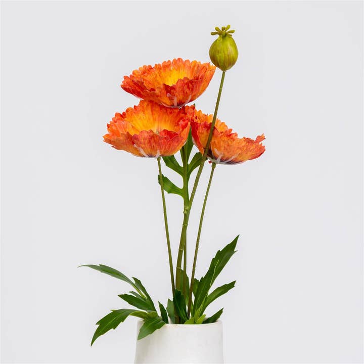 Audrey's Home & Gift - Wholesale Artificial Flowers - Stem - Poppy Dark Orange (PK/12)2