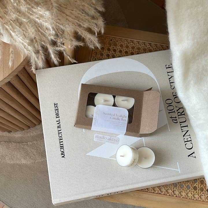 Studio Akiyo - Wholesale Tea Light Candles - Sea Salt + Sage Tealight Soy Candle Box | Mindful Home Gifts