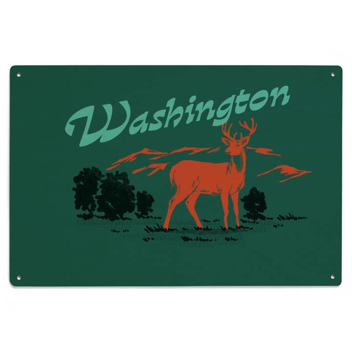 WOOD SIGN ART Washington, Matchbook, Whitetail Deer for wholesale by Lantern Press