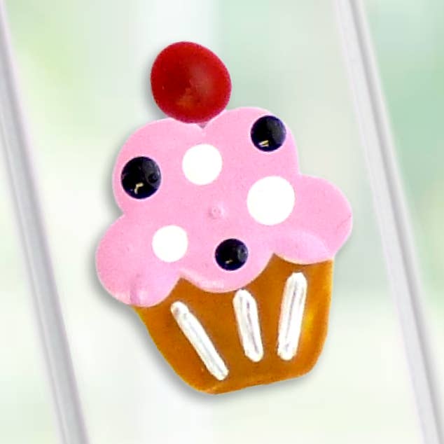 Cupcake Birthday Gift Hand Painted Czech Crystal Nail File for wholesale by Classy Nail Files