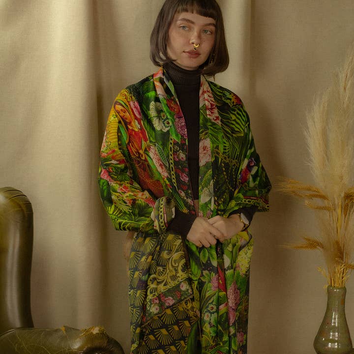 BROKANTE – wholesale Halsduk - Dam – Stor kashmirsjal 200x70cm, tryck MARIE6