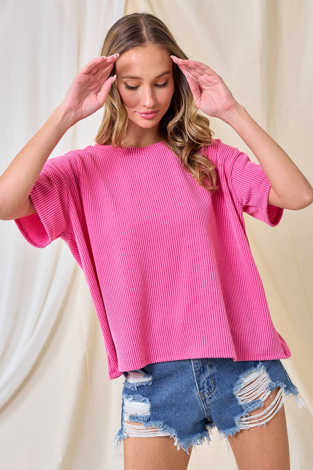 lovely melody - Wholesale Knit Top - Women's - LMT3979-Everyday Relaxed rib top2