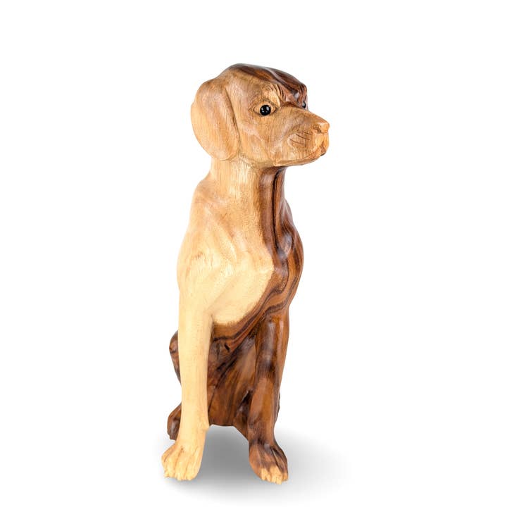 Estatua de perro, estatua de perro de madera, figura de perro de madera, figura de perro para venta al por mayor de baligood
