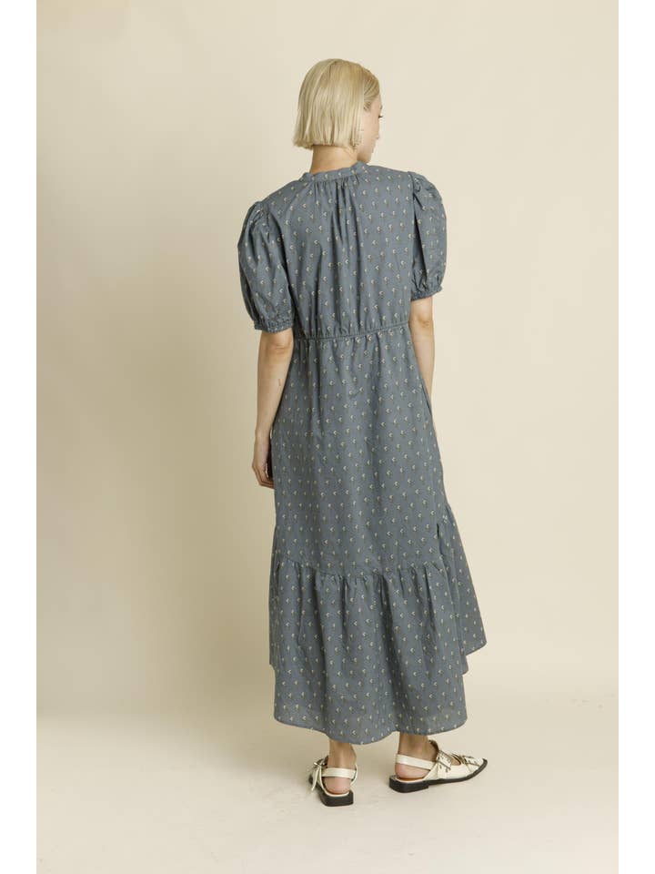 Aureum - Wholesale Dress - Women's - AD1949 - FLORAL MIDI DRESS W/ TIES2