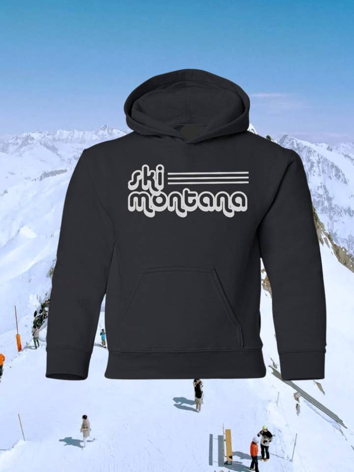 Retro-Ski-Jugend-Hoodie aus schwerem Mischgewebe für den Großhandel von Intrigue Ink