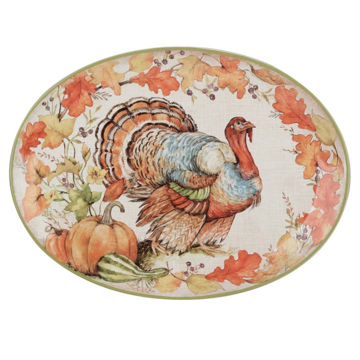 Certified International - Wholesale Platter - Autumn Harvest Breeze Oval Turkey Platter 16in x 12in2