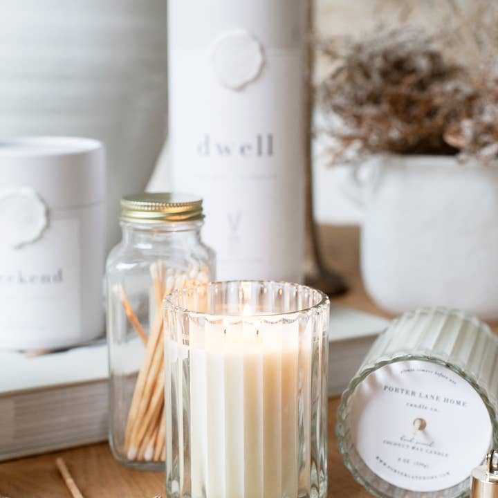 Porter Lane Home - Wholesale Jar/Filled Candle - Merry | Lemon + Juniper Fluted Coconut Wax Candle