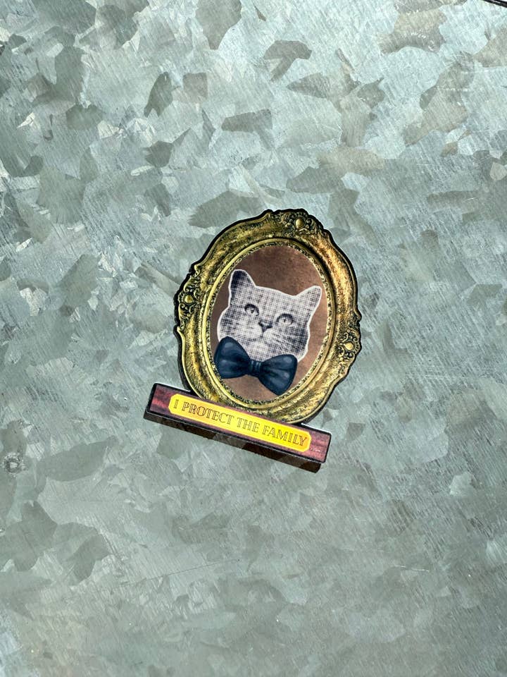 I protect the family TS12 father figure cat sticker for wholesale by Typo Lettering Co