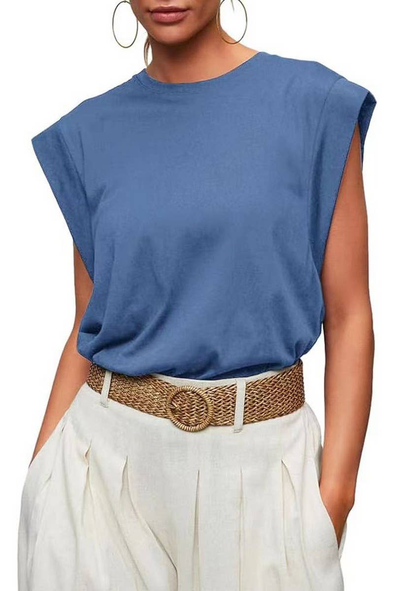 Lily Clothing - Wholesale T-Shirt - Women's - ROUND NECK LOOSE SHORT SLEEVE T SHIRT_CWTSTS033120