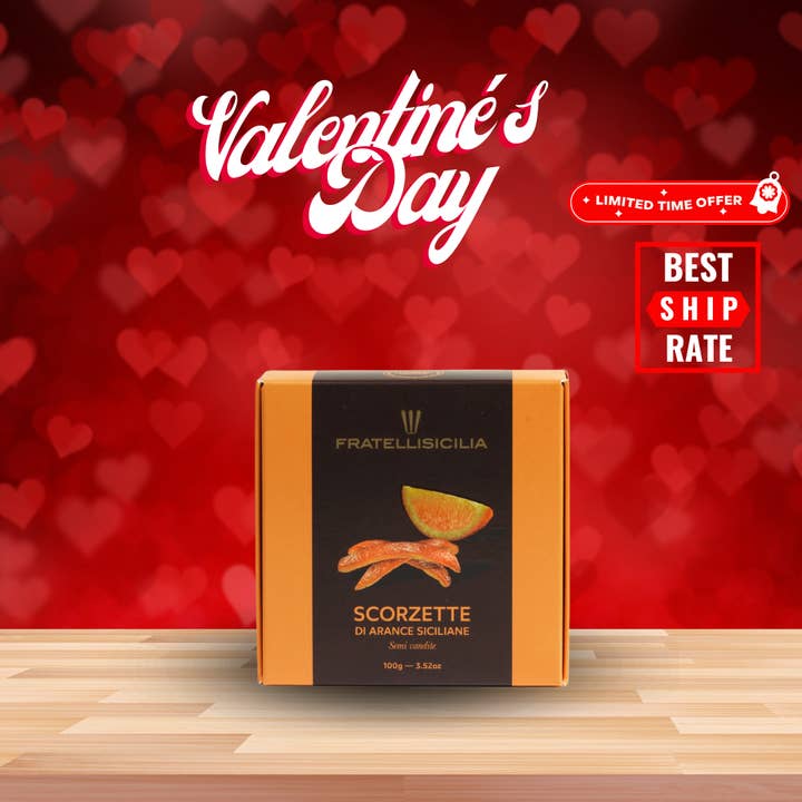 Fratelli Sicilia Orange Peels Box 5.82 oz (165gr) for wholesale by Casacella Foods