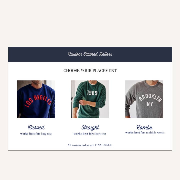 Magill - Wholesale Graphic Sweatshirt - Women's - Custom Stitched Letter Cropped Sweatshirt
