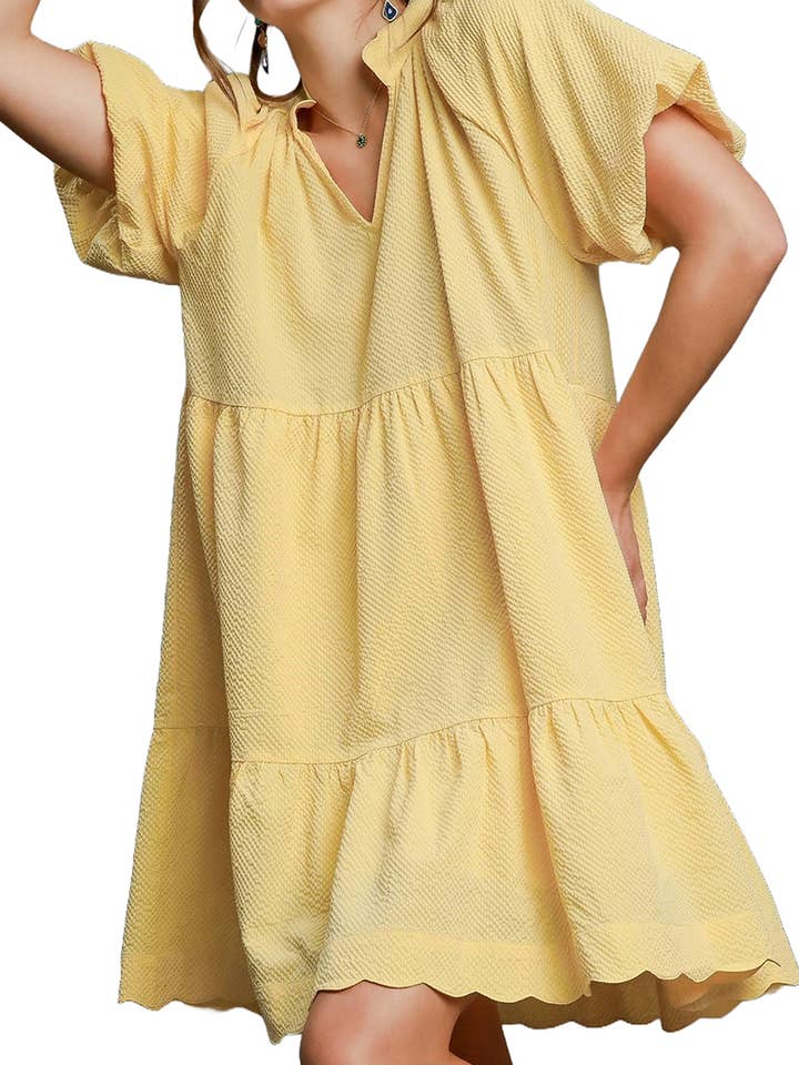 V-slit Tiered Mini Dress for wholesale by Vanilla Monkey