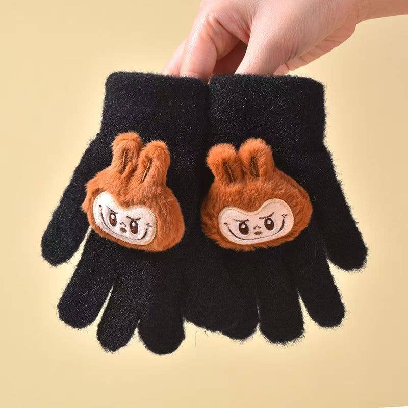 Little Trendy - Wholesale Gloves - Kids - Cute monster Five-finger warm knitted gloves for kids3