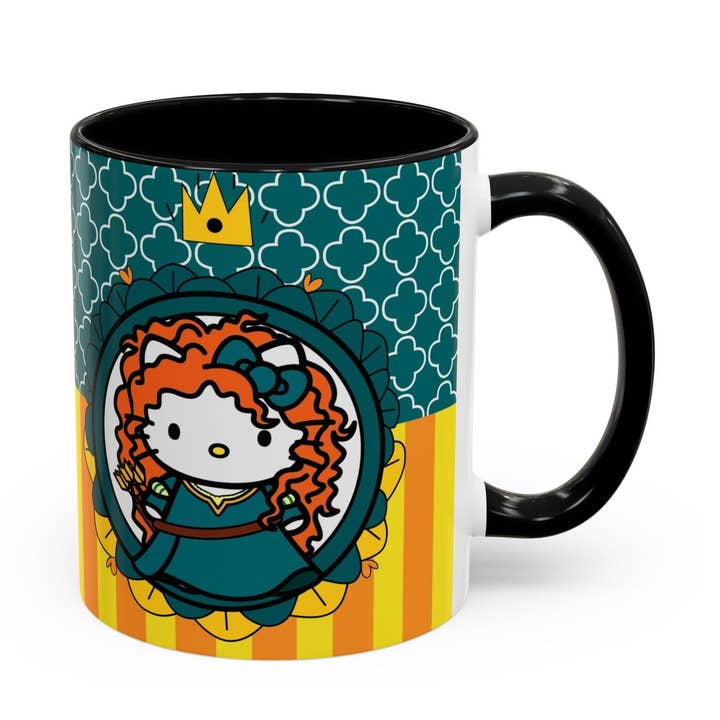 Redheaded Princess Kitty Accent Coffee Mug | Cute Cat Princess Design for wholesale by Le Paperie Co
