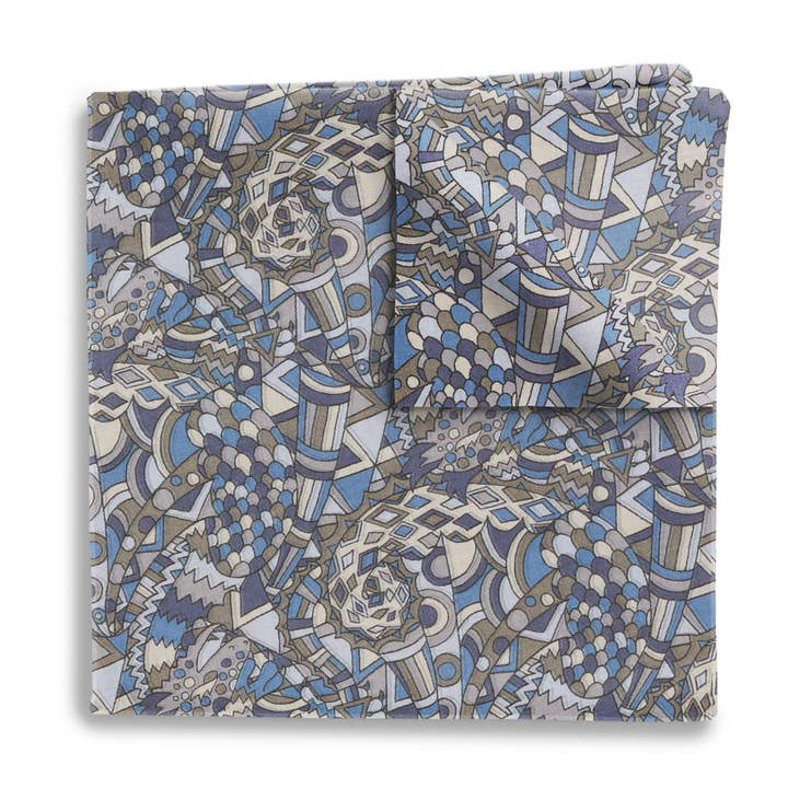 Tapferer Noah Blue (Liberty of London) - Einstecktücher für den Großhandel von Beau Ties of Vermont