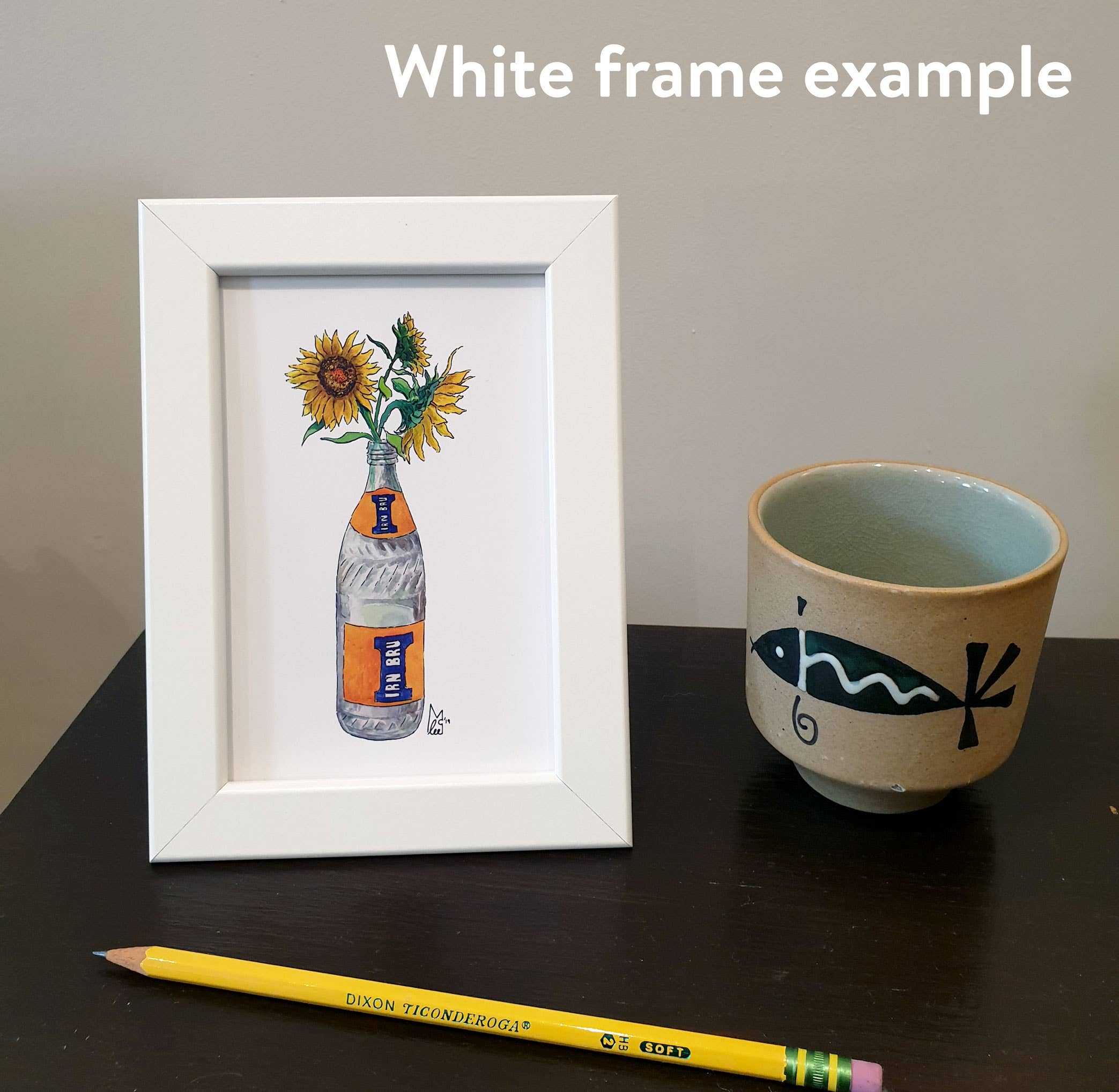 Lee McGuire Art - Venta al por mayor Ilustración - Impresión enmarcada de 4 x 6 pulgadas sobre rododendro de la costa de Washington en forma de lluvia3