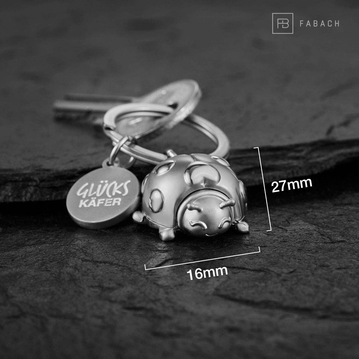 FABACH – Die Schlüsselanhänger-Schmiede - Wholesale Keychain - Unisex - “Glückkäfer” ladybird keyring “Marie” with engraving - lovely lucky charm with heart9
