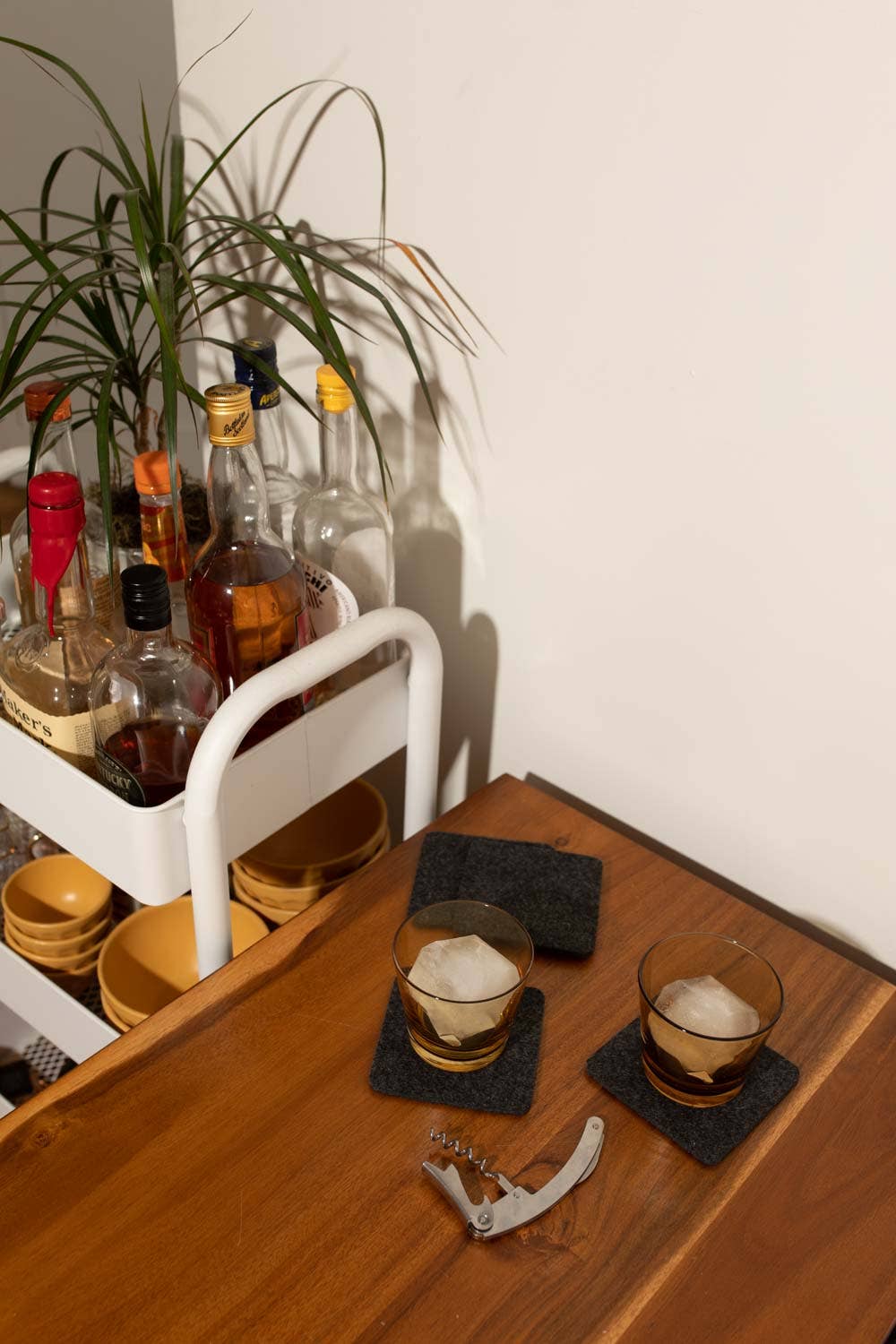 Bierfilzl Merino Wool Felt Square Coaster Charcoal for wholesale on Faire3